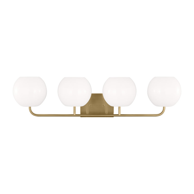 Éclairage pour meuble-lavabo à 4 lumières Jorund, Bronze satiné, Non