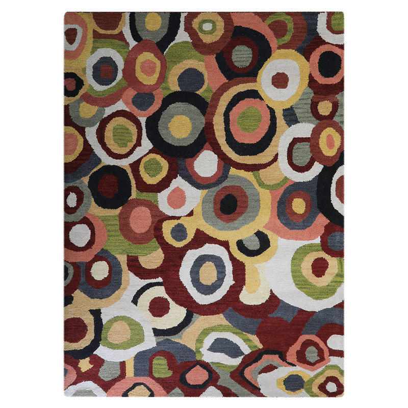 Manns HAND TUFTED WOOL ECO-FRIENDLY AREA RUGS, Multicolor Colour, Contemporary Design, Rectangle 3' x 5'