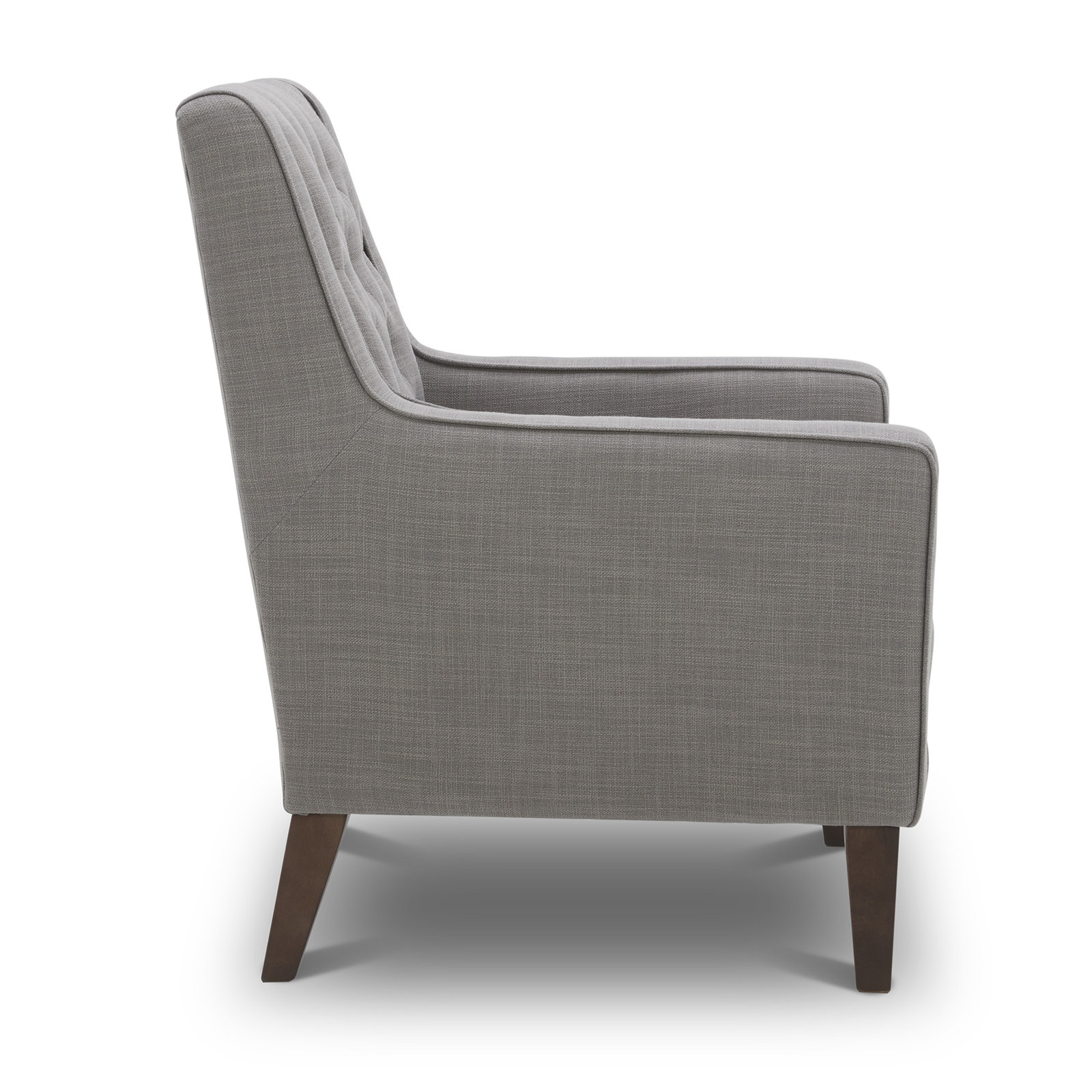 Binu Upholstered Wingback Chair, Flint Gray Polyester