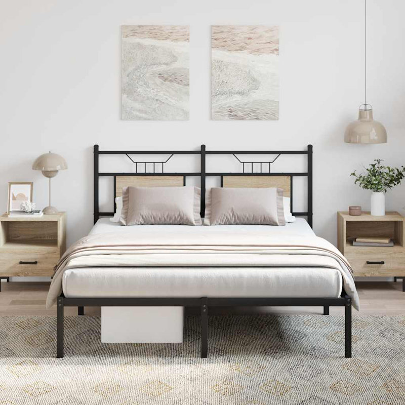 Bed Frame Without Mattress Engineered Wood, Sonoma Oak, Kingsize (5')