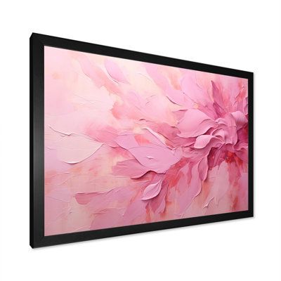 Or et rose, rivière abstraite minimale - art mural Fuschia