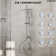 Wall Mount Pressure-Balanced Shower System,10"Rainfall Shower Head with Slider Bar Handheld Spray