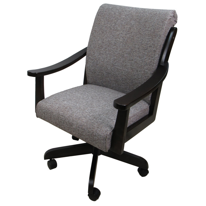 Chaise de salle à manger avec accoudoirs Evteka, Gris Mojave, Noir