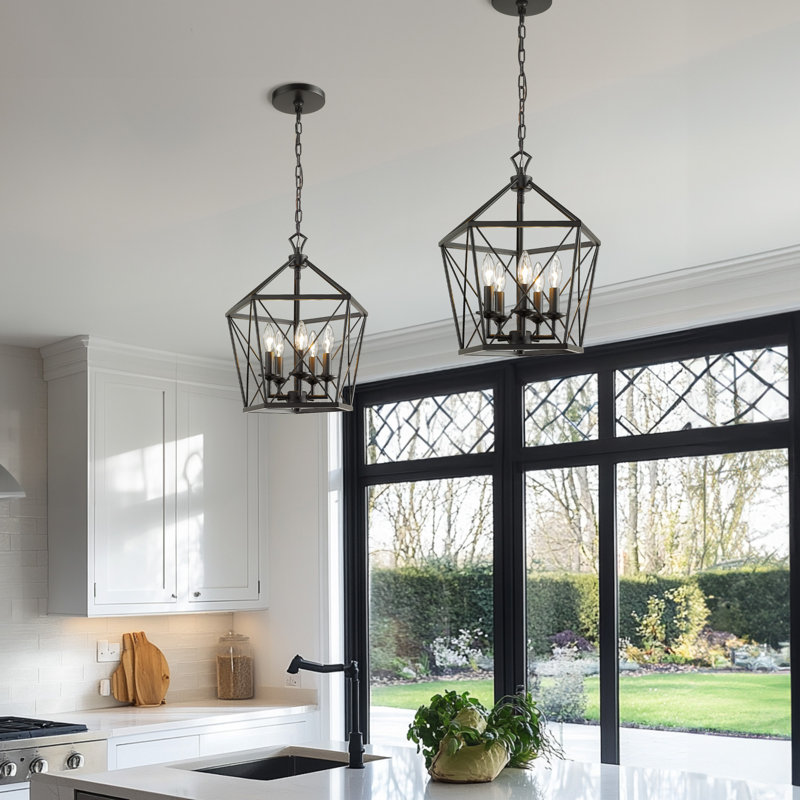 Luminaire suspendu géométrique 5 lumières Groveson