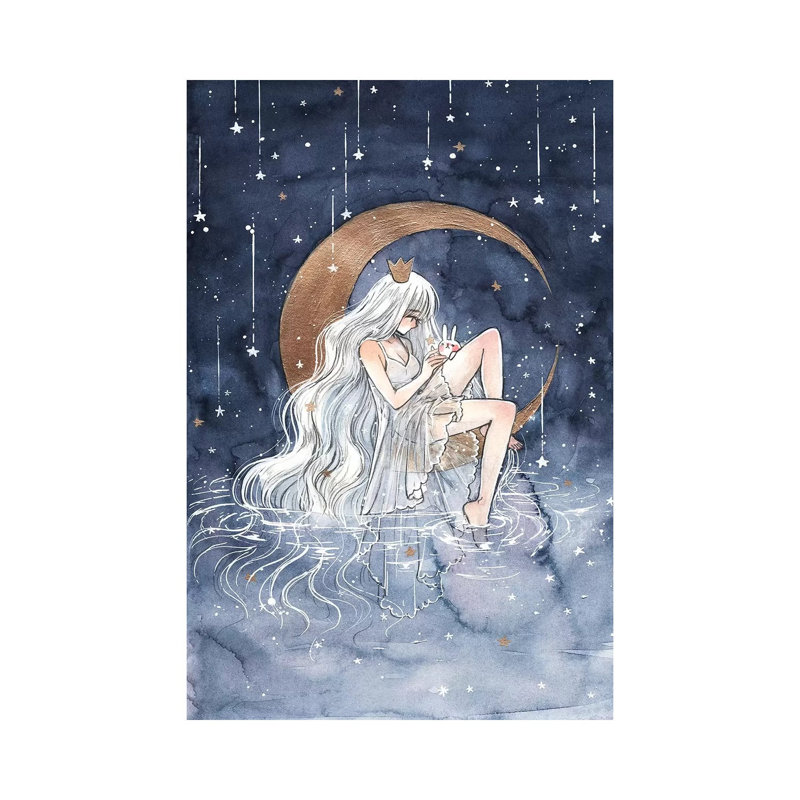 La Lune 1 Piece Wrapped Canvas Painting, 20.32 cm H x 30.48 cm W