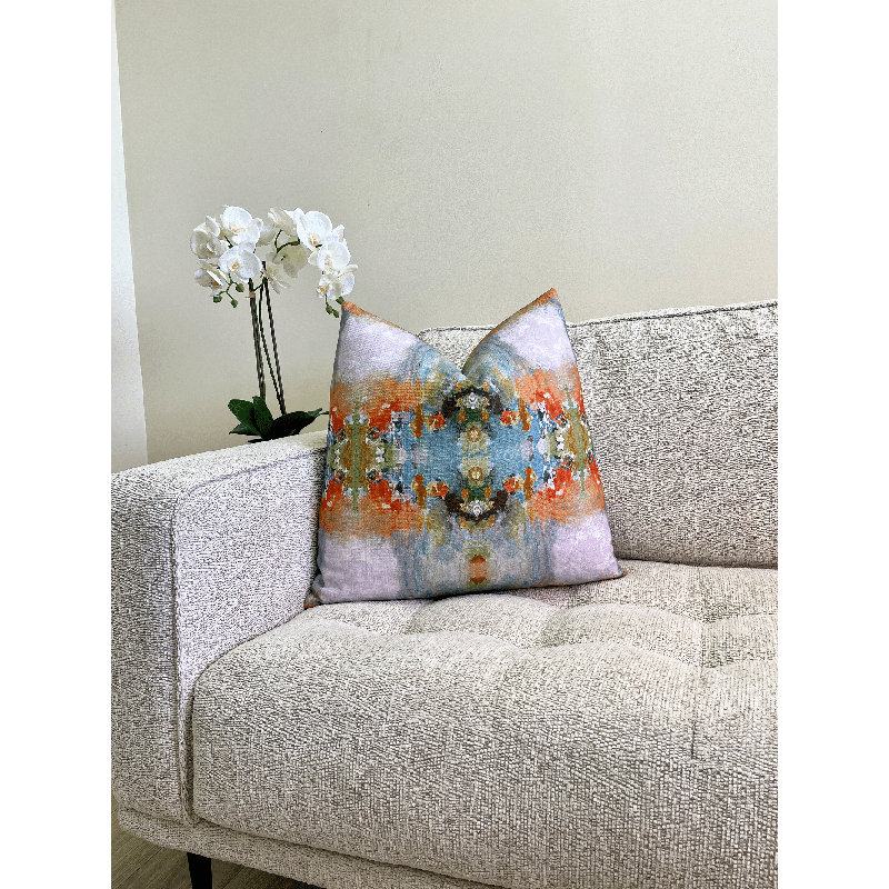 Housse de coussin Kaleidoscope, H 22 po x l 22 po, Melon dégradé