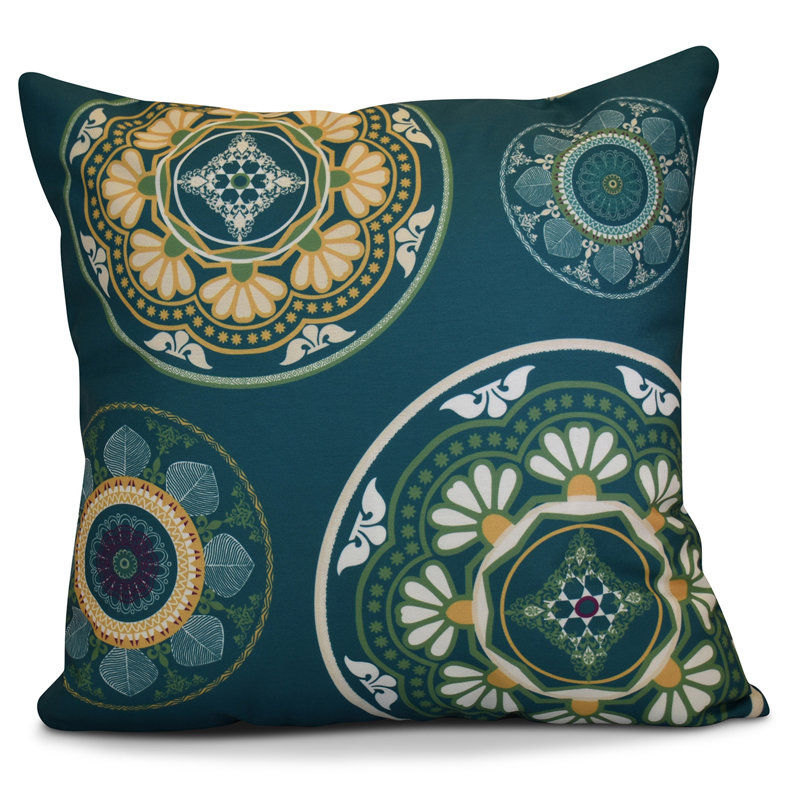 Coussin d'extérieur carré HH Revival, sarcelle, 18 po x 18 po