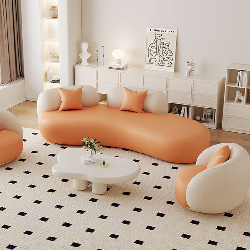 Heiser Recreation Area Creative Arc Indoor Chaise Lounges, Orange, Orienté à gauche (vu de face)