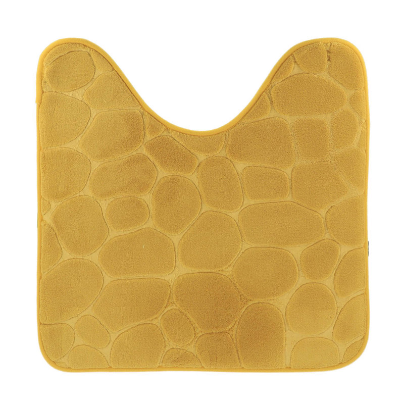 Contour Bath Rug Memory Foam Mat 3D Pebble 20”L x 20”W, Yellow