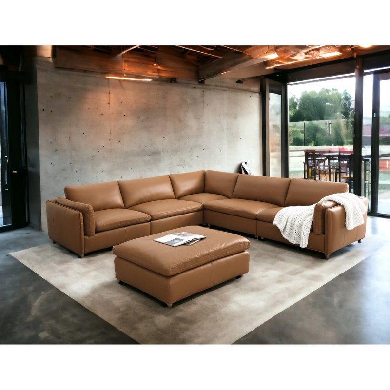 Canapé modulaire en cuir: 6 avec coin confortable