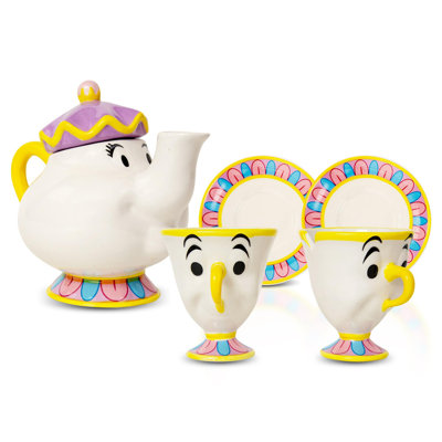 Ensemble de théière avec 2 petites tasses et soucoupes Disney