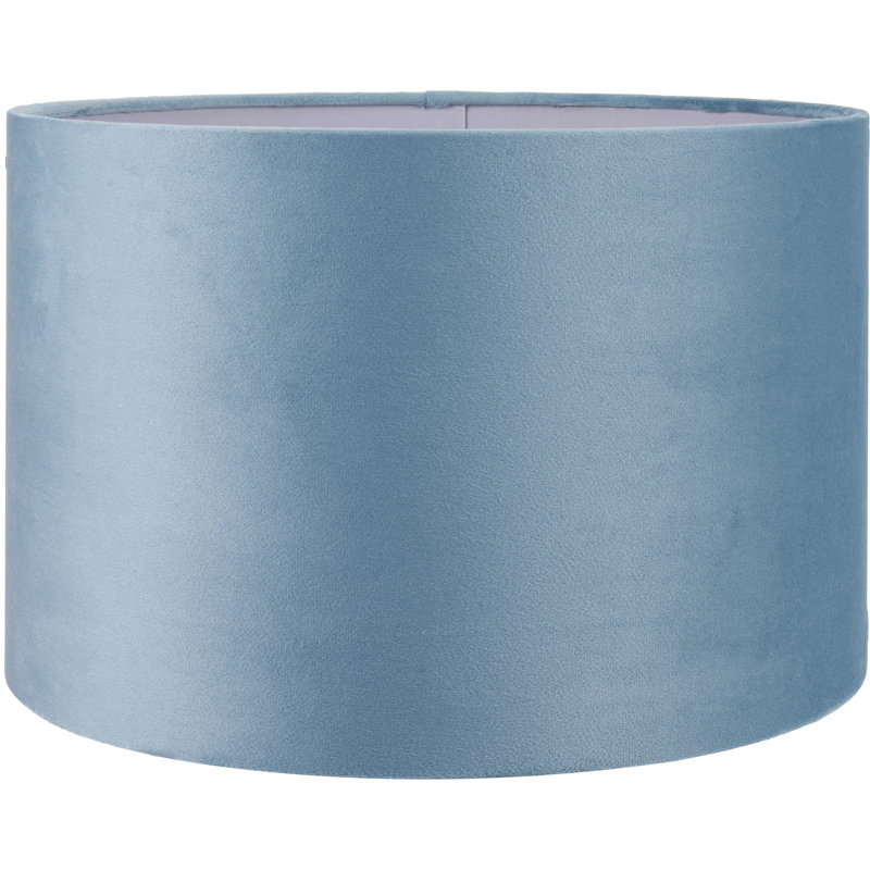 Rene Velvet Drum Lamp Shade ( Uno ), Blue, 27cm H x 40cm W x 40cm D