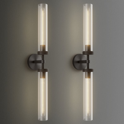 Twining 2 - Light Wallchiere Armed Sconce Black Wall Sconces Mount Wall Lights(Including Bulbs)