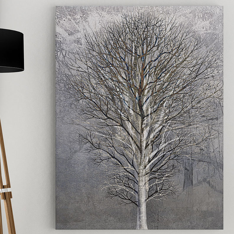 «Silver Tree III» par Mike Calascibetta - impression sur toile, H 16 po x l 20 po x P 1,5 po