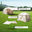 Tente de camping gonflable 5,72 m², tente de glamping coupe-vent 4 saisons facile à installer avec fenêtres en maille et pompe, tente d'extérieur en coton