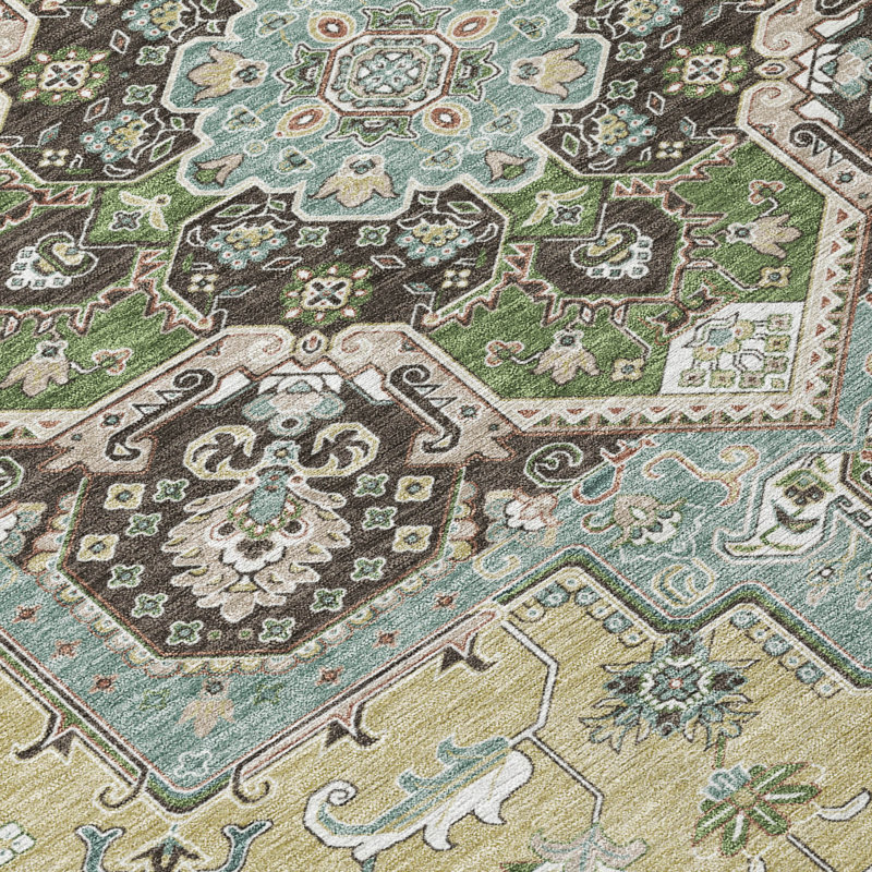 Tapis intérieur / extérieur lavable beige Lani , 2'3" x 7'6"