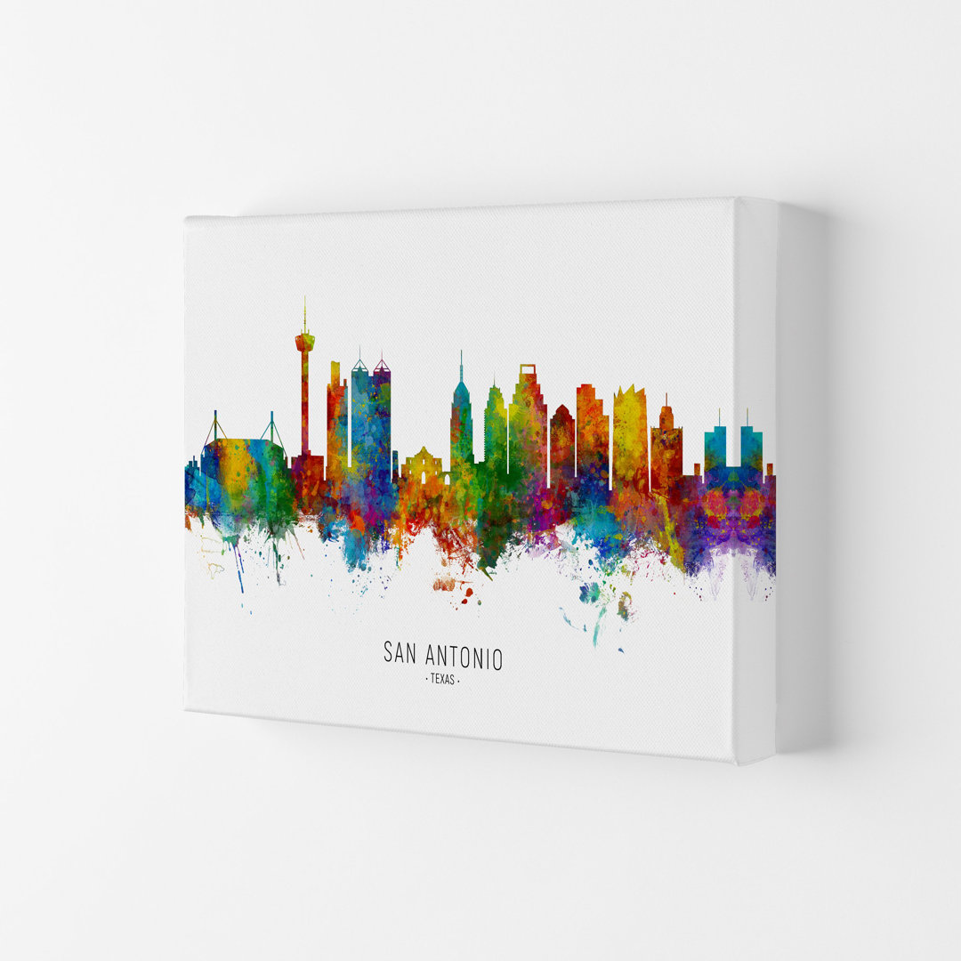 San Antonio Texas Skyline by Michael Tompsett - Print