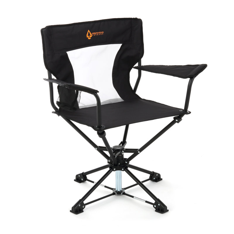 Chaise de camping pivotante de haute qualité, Noir