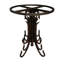 Modern Natural Hand Hammered Copper with Wrought Iron Oval Foyer Table