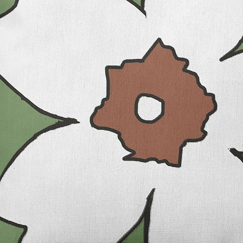 Floral Outdoor Reversible Throw Pillow, 20" H x 20" W x 1" D, Green / Brown