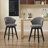 Counter Height Bar Stools 25 Inch,Swivel Bar Stools With Solid Wood Legs & Chenille Upholstery Set Of 2-99973500