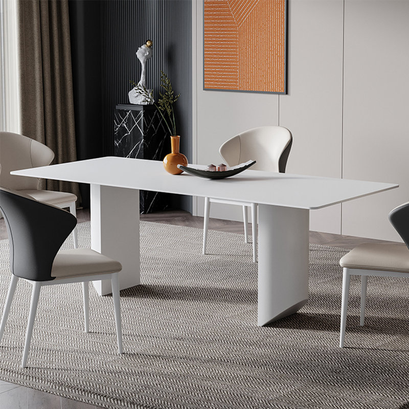 European modern simple rectangular dining table, 29.5"H x 55.1"L x 31.5"W