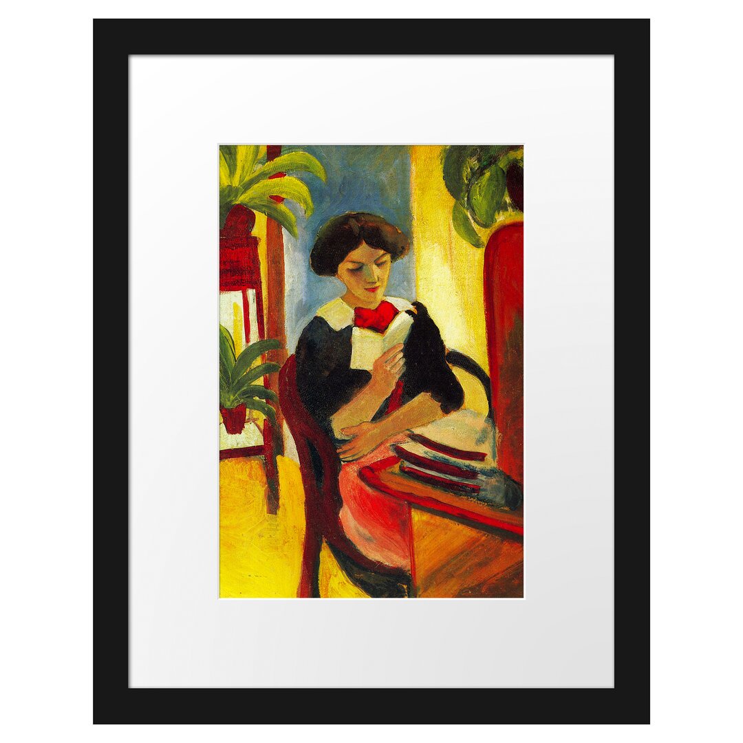 Gerahmter Kunstdruck Abstract Elizabeth Reading von August Macke