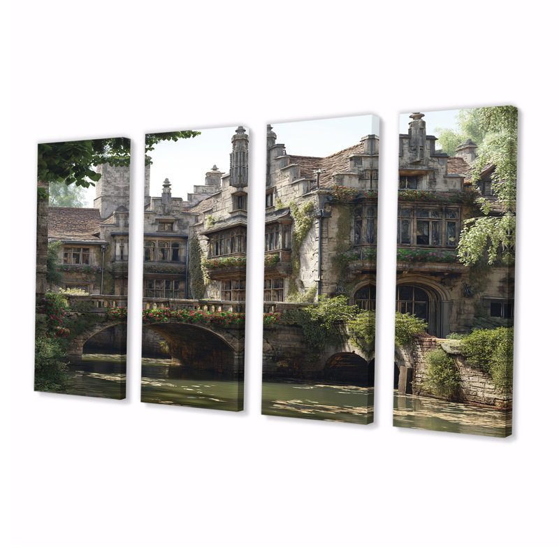 Noisettier - Château, art mural, 4 pièces, H 28 po x l 48 po