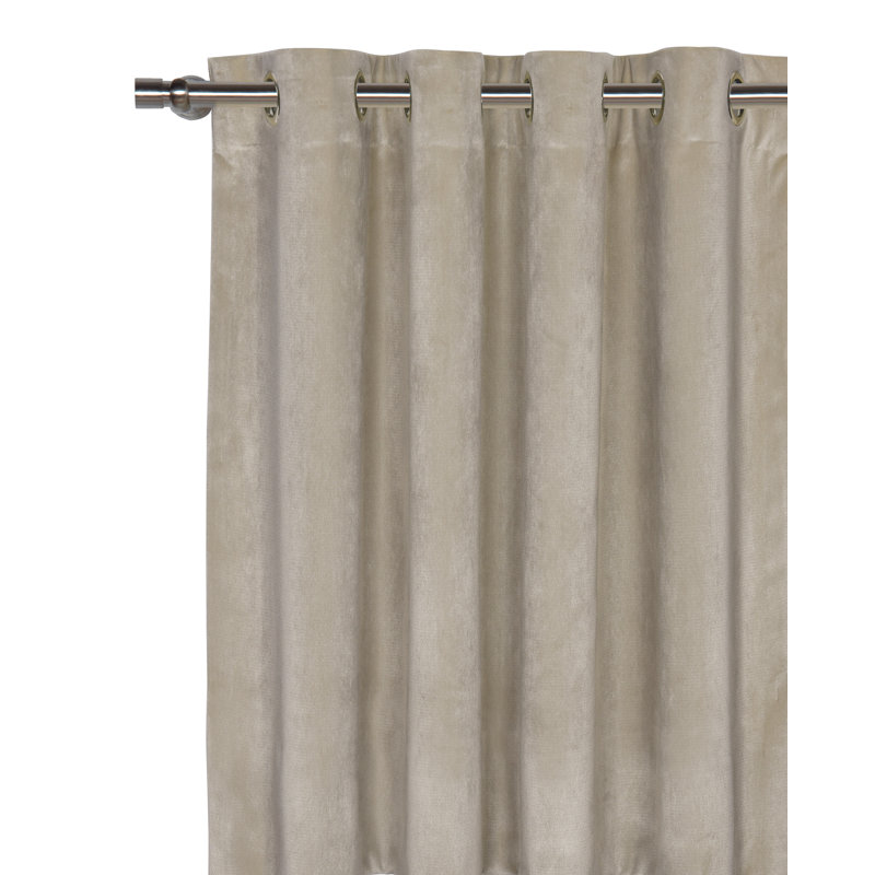 Nellis Plush Velvet Room Darkening Curtain, 48" W x 120" L, Dark Brown