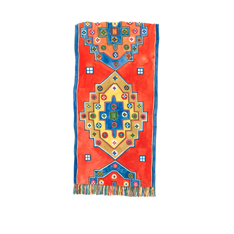 Patterned Rug 3 Print by Lawyer, Marie, 25" H x 19" W
