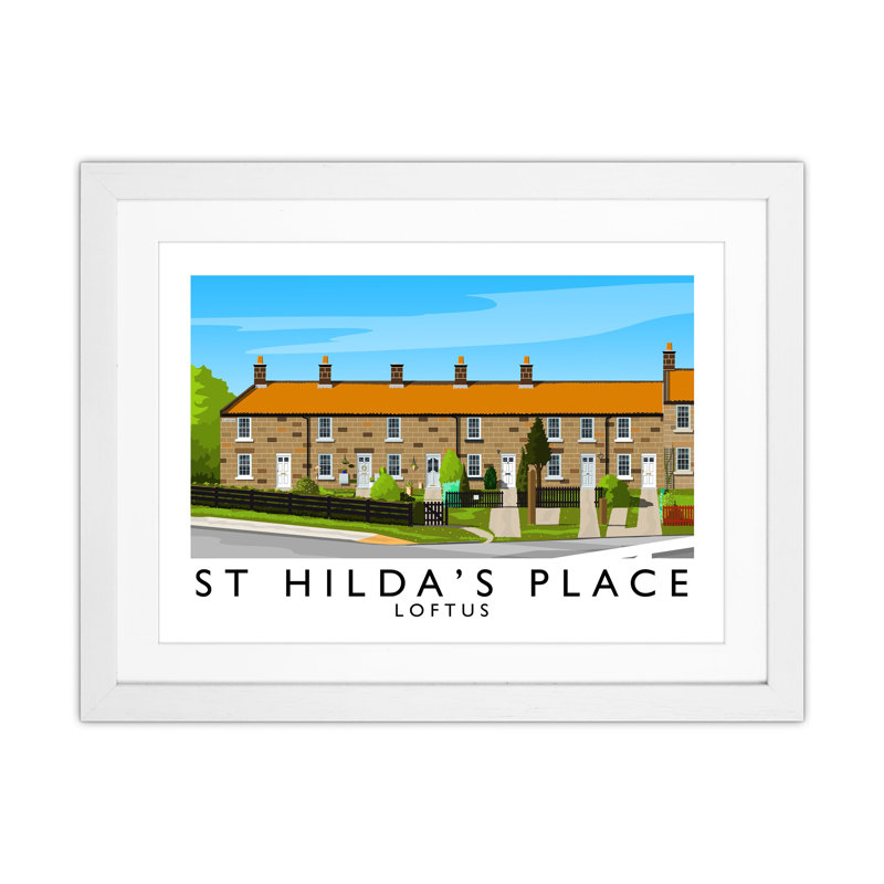 St Hilda's Place by Richard O'Neill - Print, 43.5cm H x 53.5cm W x 3cm D, White Framed