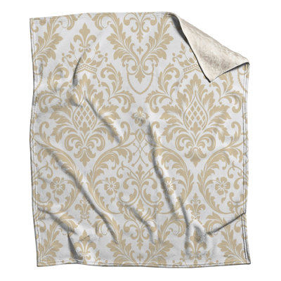 Couvertures damassées complexes beige