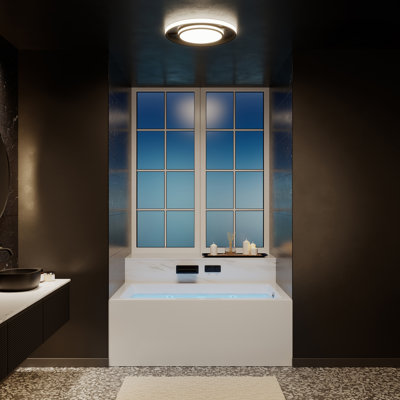Baignoire tourbillon rectangulaire en alcôve avec tablier à droite 60 po x 36 po Avancer