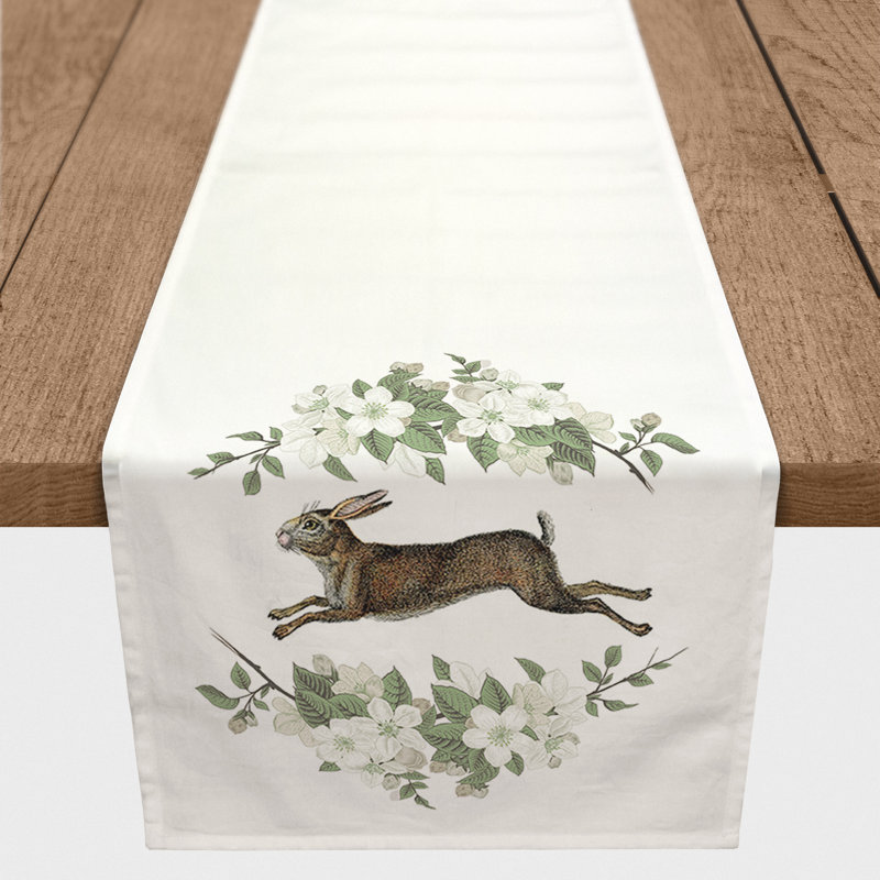 Rectangle Animal Print Easter Polyester Table Runner, 90" x 16"