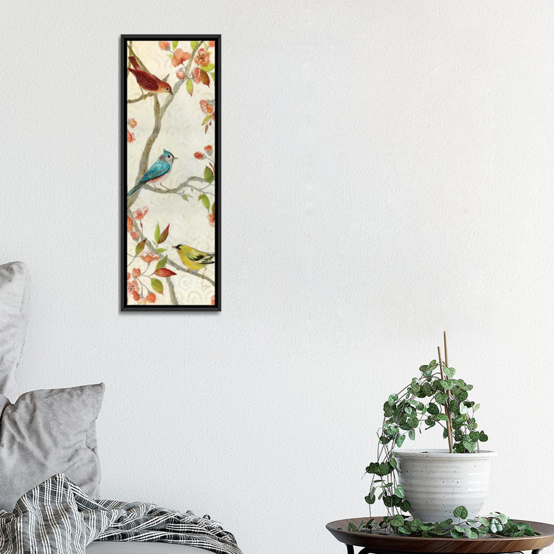 « chanson of spring », impression sur toile tendue, H 36 po x l 12 po x P 1,5 po, Toile avec cadre noir