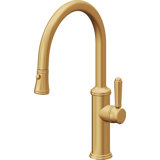Davoli Kitchen Pull-Down Faucet with Button Sprayer - Low Arc Spout