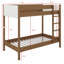 Structure de lit superposé simple en bois d'hévéa avec échelle