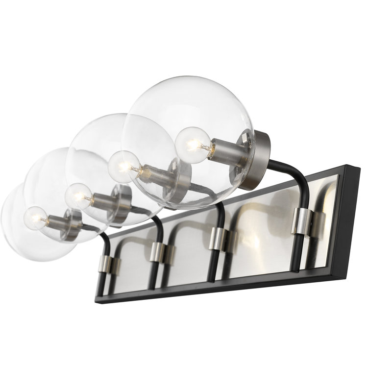 Éclairage pour meuble-lavabo 4 lumières Sabbattus, Laiton vieilli, Opale