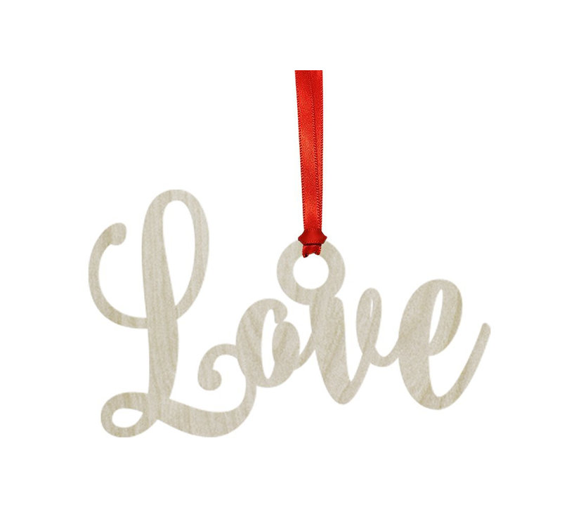 Ornement de noël en bois 'love'