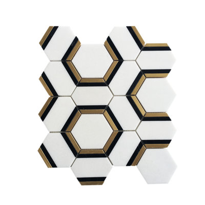 Avery 3" x 3" Honeycomb Mosaic Wall & Floor Tile
