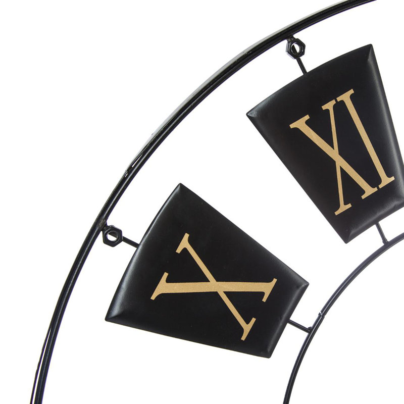 Amoban Metal Wall Clock, Black