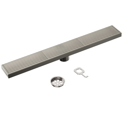  23.62" x 3.15" Linear Grid Shower Drain Trim