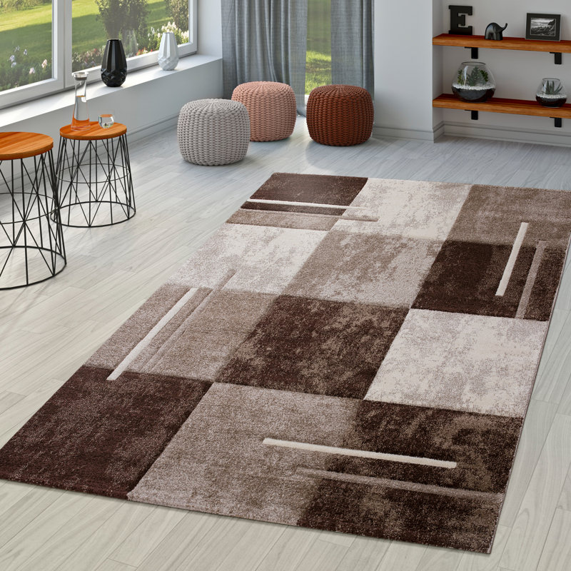 Bewry Checkered Indoor Rug, Rectangle 3'11" x 5'7"
