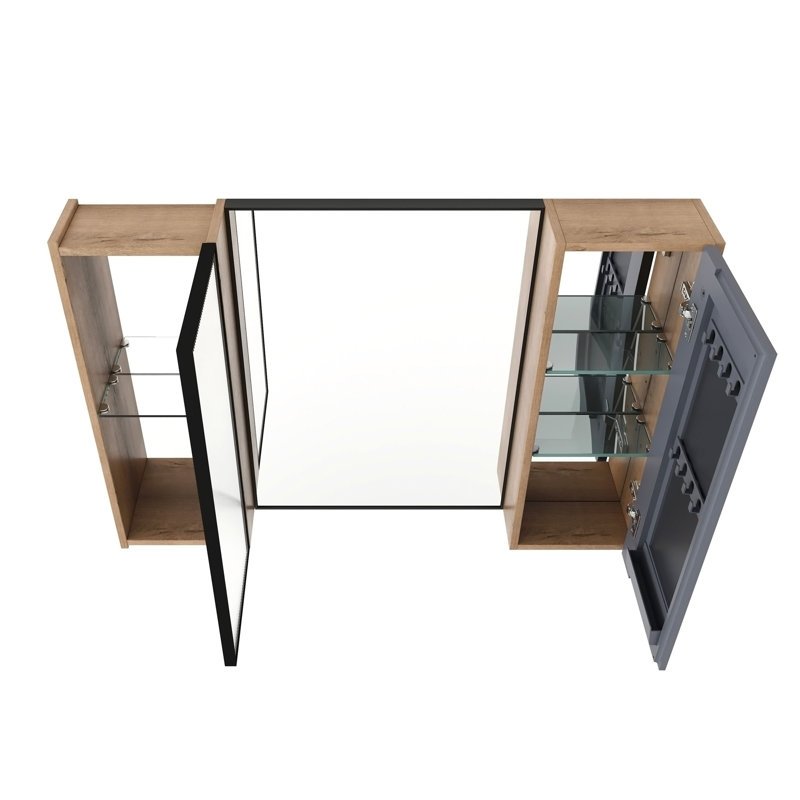 Armoire de toilette avec miroir et rangement combinés de 100 cm