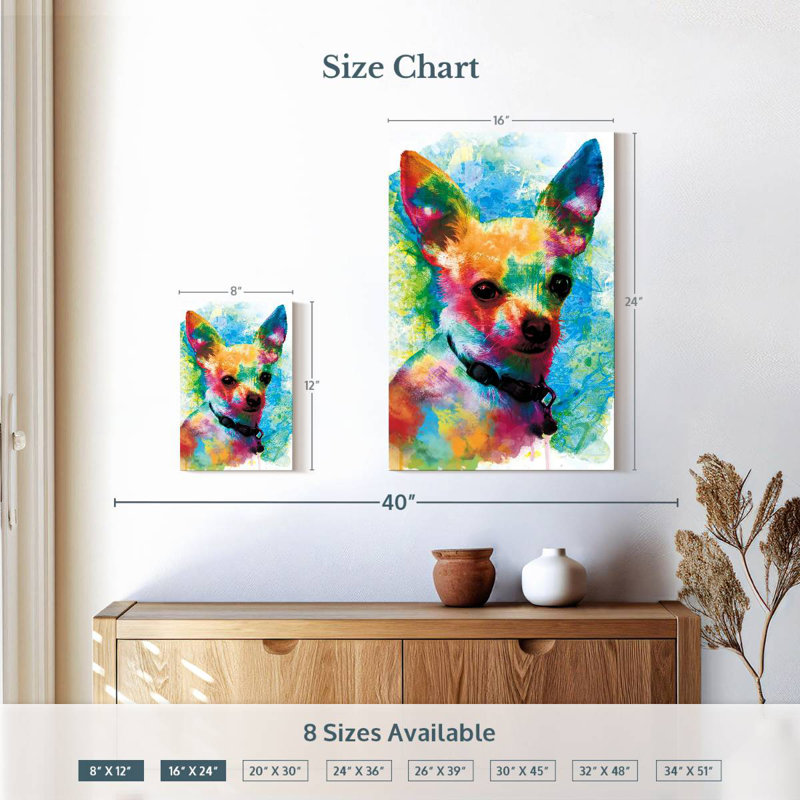 Peinture de chihuahua Brampt, H 12 po x l 8 po
