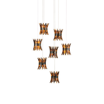 Luminaire suspendu rond 7 lumières Alsop