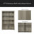 47"W Bookcase Shelf With Cabinet Doors