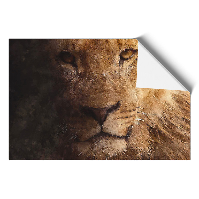 Lion Painting - Frameless Print, 42cm H x 59cm W x 0.1cm D
