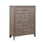 Commode 5 tiroirs, aucun assemblage requis, finition grège fumée