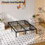 Cadre de lit simple / double / grand 14 pouces, cadre de lit plateforme robuste en métal double, rangement sous le lit, aucun sommier nécessaire-1791473808